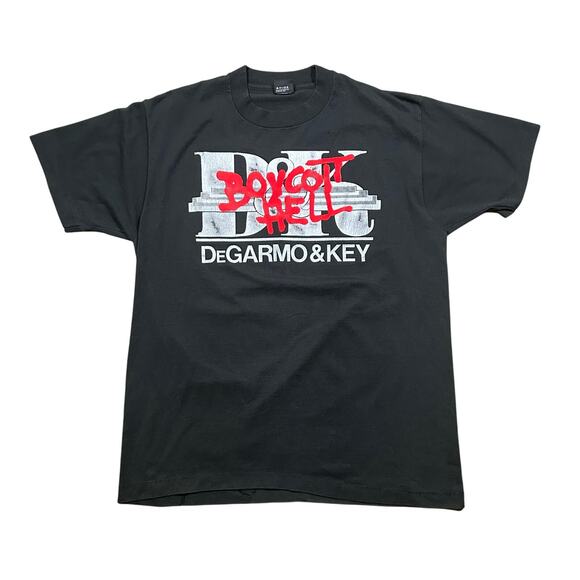Vintage 80s 90s DeGarmo And Key Band Tee Boycott Hell Tour T-Shirt - Picture 2 of 4